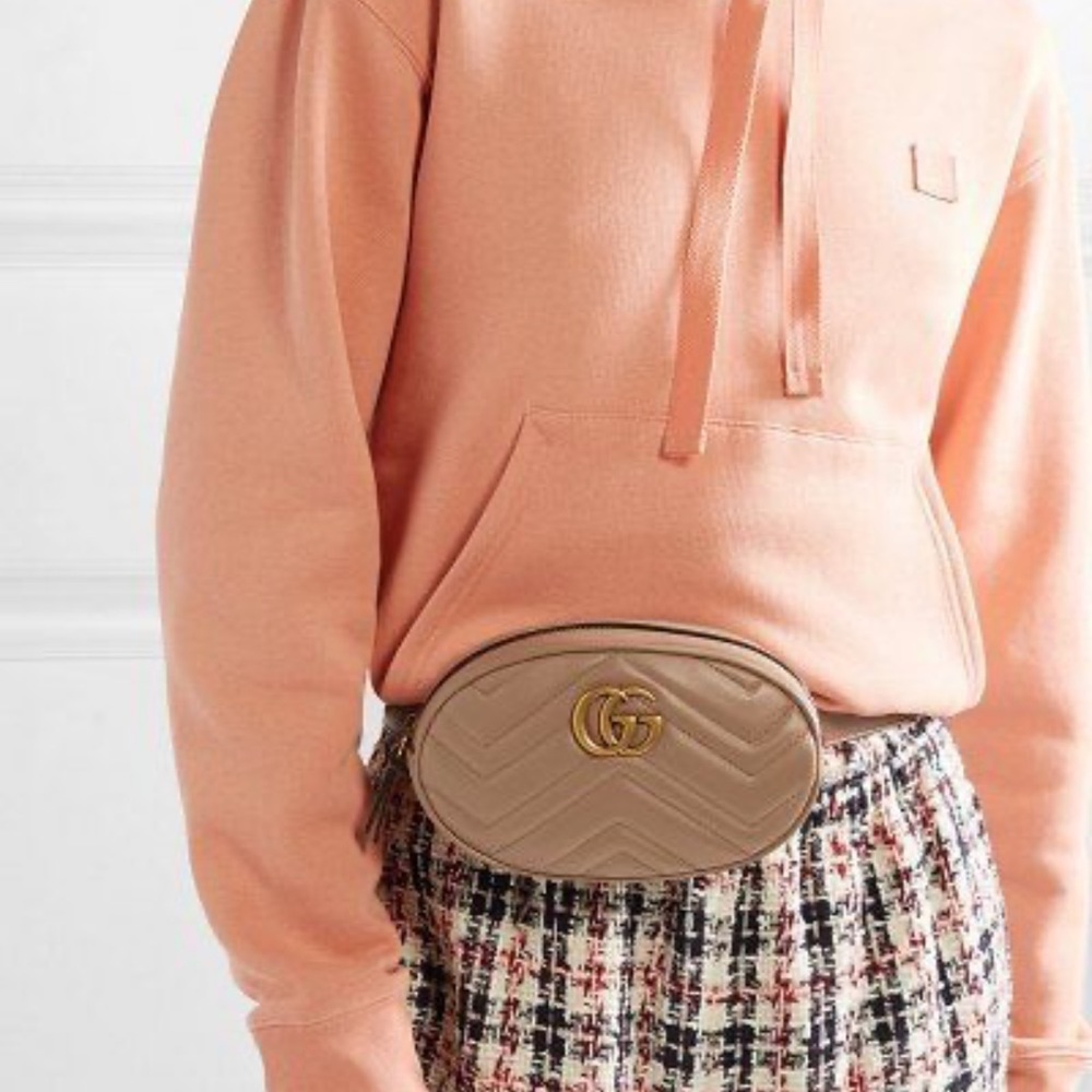 GG Marmont Matelassé Leather Belt Bag NWT SIZE 95 Porcelain Rose